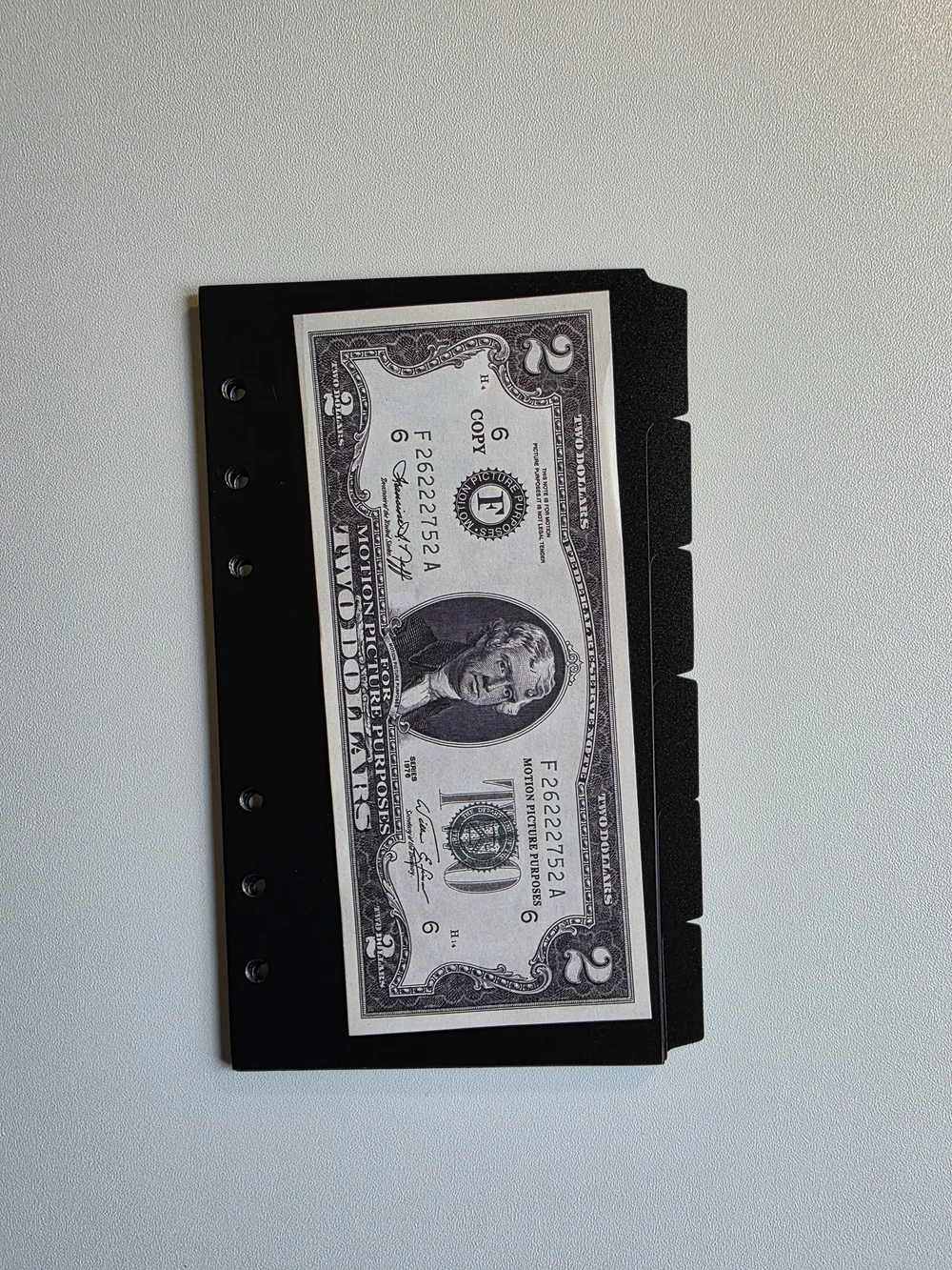A6 Black 6-Hole Tab Divider Set Of 6